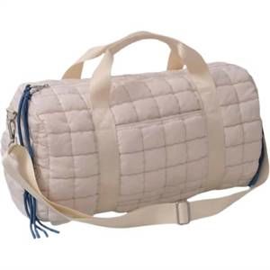 NEW MUDDY CARROTS quilted puffer weekender duffel bag in white